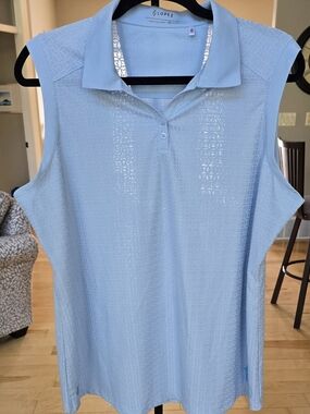 Lopez Light Blue Performance Polo Top
